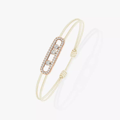 [moco jewelrys ]MK Care(s) pink cord pavé bracelet