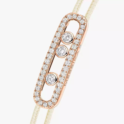 [moco jewelrys ]MK Care(s) pink cord pavé bracelet