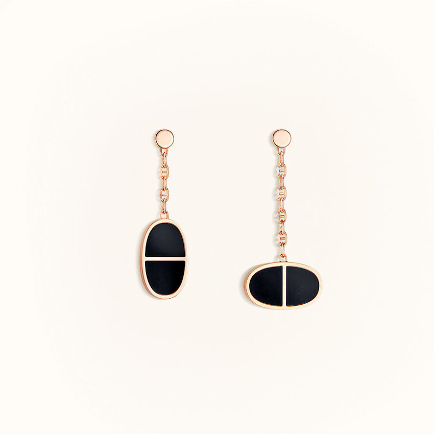 [moco jewelrys]CHAINE VERSO BLACK CERAMIC EARRINGS