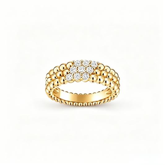 [moco jewelrys JURI] THREE-ROW DIAMOND RING