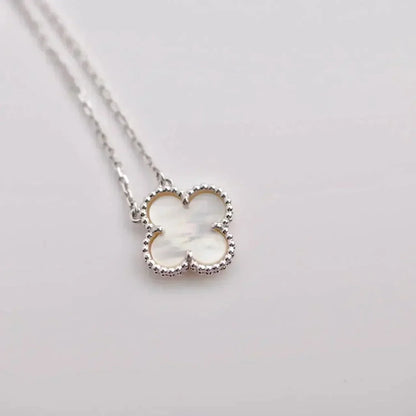 [moco jewelrys]CLOVER  15MM WHITE MOTHER-OF-PEARL SILVER