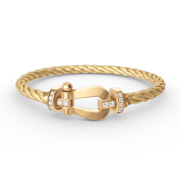 [moco jewelrys]FORCE LARGE HORSESHOE HALF DIAMOND BRACELET GOLD