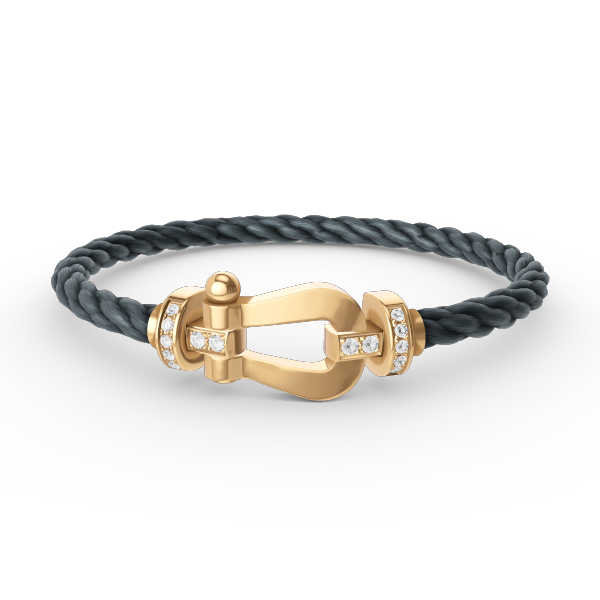 [moco jewelrys]FORCE LARGE HORSESHOE HALF DIAMOND BRACELET GOLD