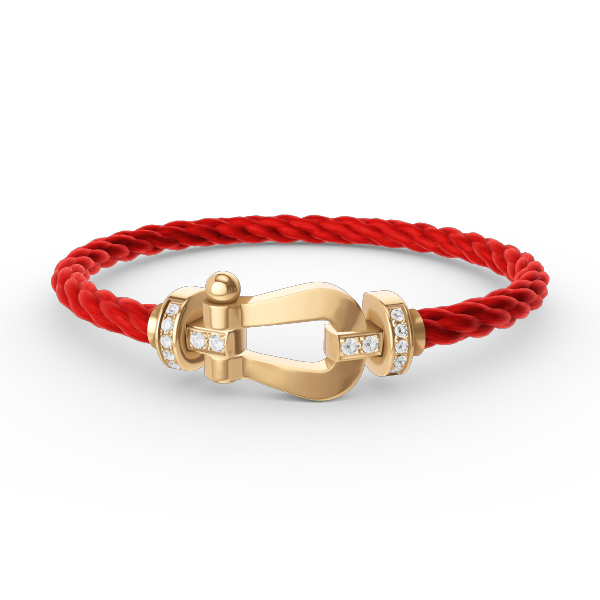[moco jewelrys]FORCE LARGE HORSESHOE HALF DIAMOND BRACELET GOLD