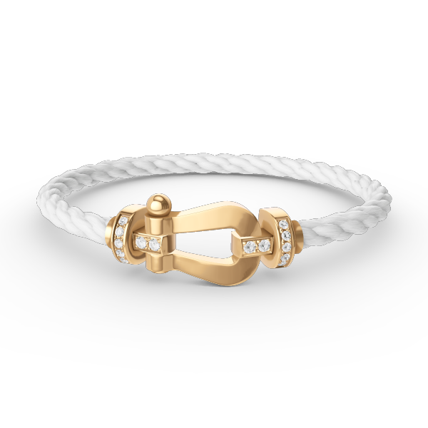 [moco jewelrys]FORCE LARGE HORSESHOE HALF DIAMOND BRACELET GOLD