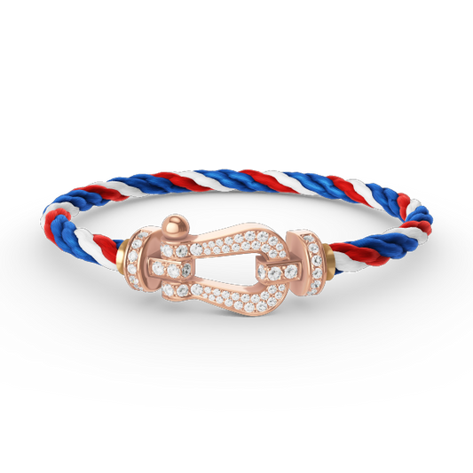 [moco jewelrys]FORCE LARGE HORSESHOE FULL DIAMOND BRACELET ROSE GOLD