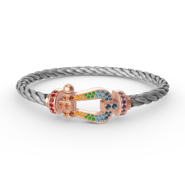[moco jewelrys]FORCE LARGE HORSESHOE  COLORED DIAMOND BRACELET ROSE GOLD
