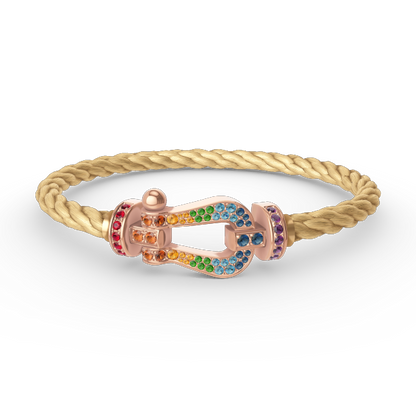 [moco jewelrys]FORCE LARGE HORSESHOE  COLORED DIAMOND BRACELET ROSE GOLD
