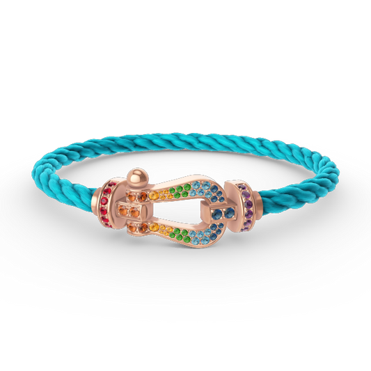 [moco jewelrys]FORCE LARGE HORSESHOE  COLORED DIAMOND BRACELET ROSE GOLD