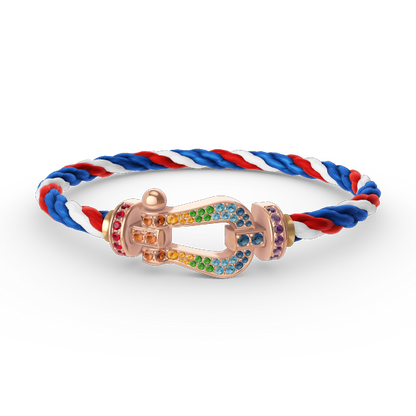 [moco jewelrys]FORCE LARGE HORSESHOE  COLORED DIAMOND BRACELET ROSE GOLD