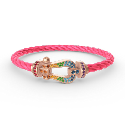 [moco jewelrys]FORCE LARGE HORSESHOE  COLORED DIAMOND BRACELET ROSE GOLD