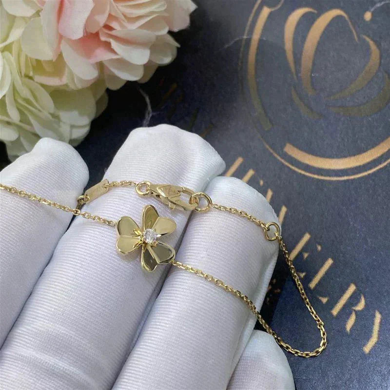 [moco jewelrys]FRIVOLE GOLD FLOWER PINK MALACHITE BRACELET