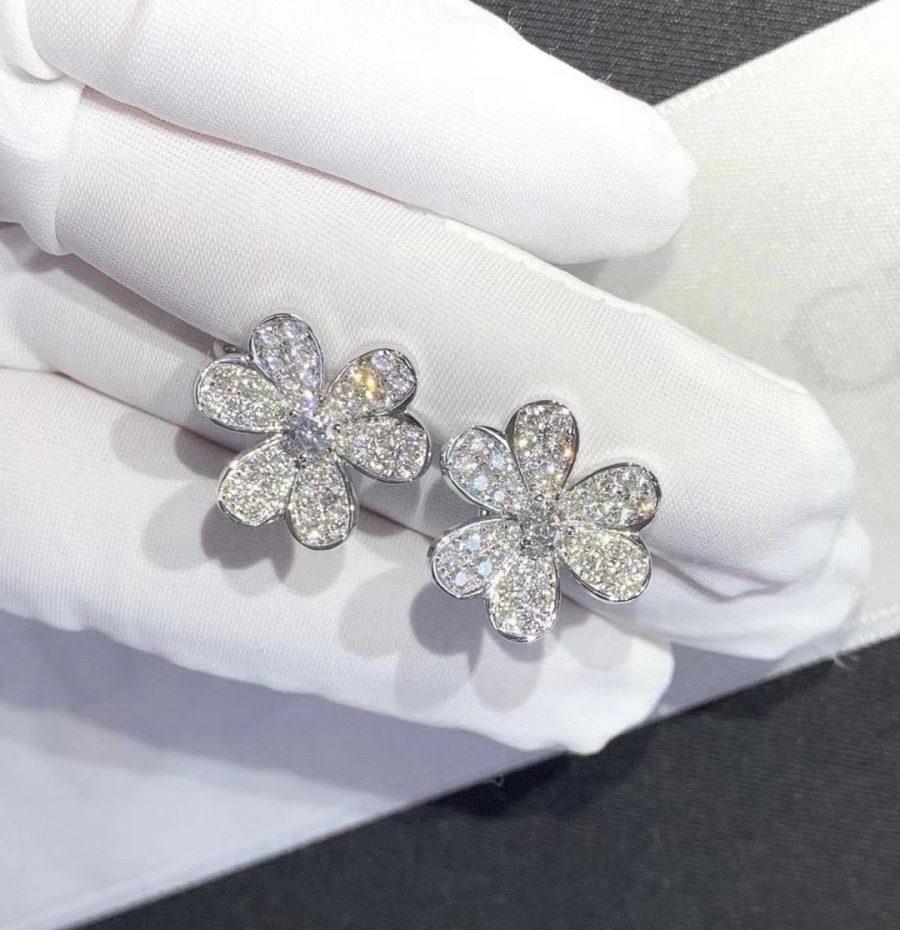 [moco jewelrys]FRIVOLE SILVER FLOWER DIAMOND EARRINGS