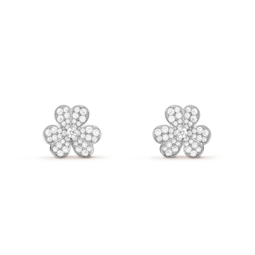 [moco jewelrys]FRIVOLE SILVER FLOWER DIAMOND EARRINGS