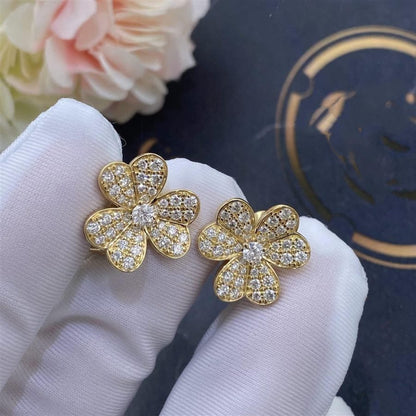 [moco jewelrys]FRIVOLE GOLD FLOWER DIAMOND EARRINGS