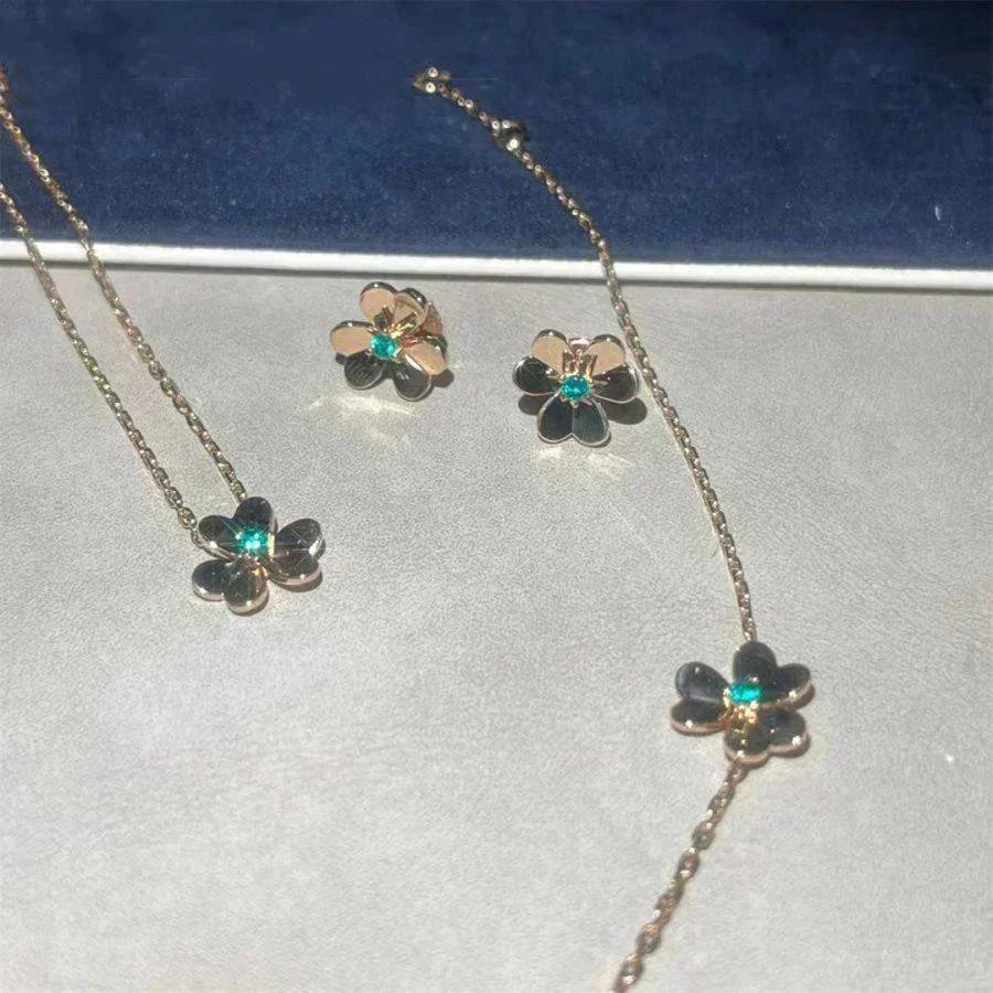 [moco jewelrys]FRIVOLE  FLOWER MALACHITE EARRINGS