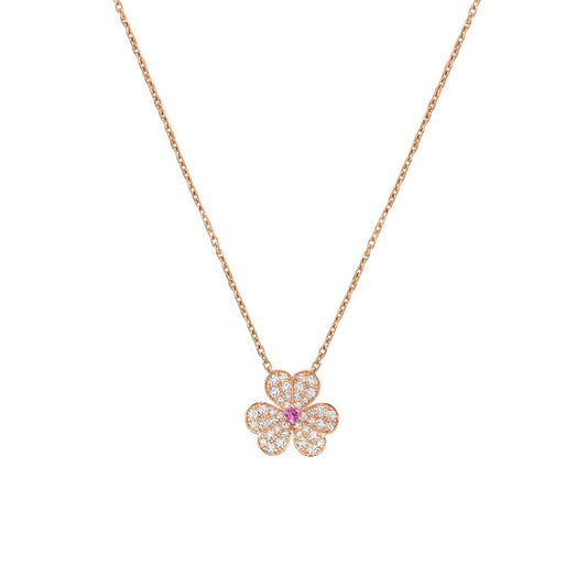 [moco jewelrys]FRIVOLE ROSE GOLD FLOWER DIAMOND NECKLACE