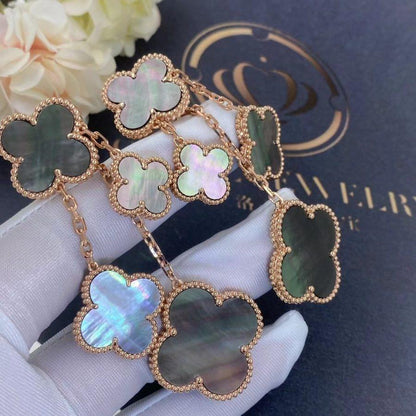 [moco jewelrys]CLOVER EARRINGS DARK MOP 4 MOTIFS ROSE GOLD
