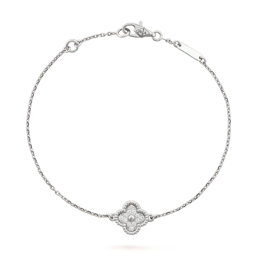 [moco jewelrys]CLOVER  SINGLE FLOWER BRACELET SILVER