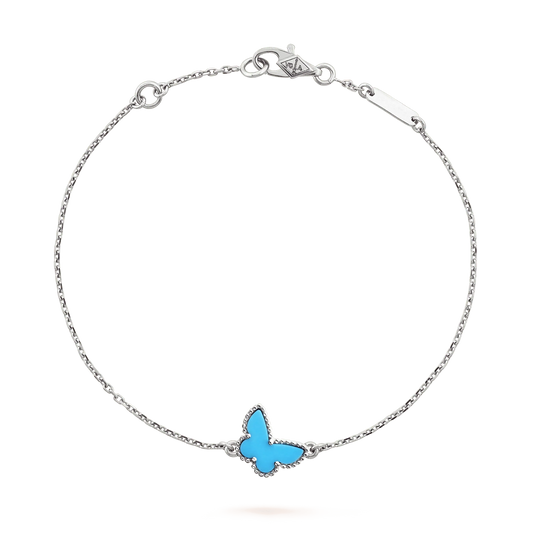 [moco jewelrys]BUTTERFLY TURQUOISE BUTTERFLY BRACELET SILVER
