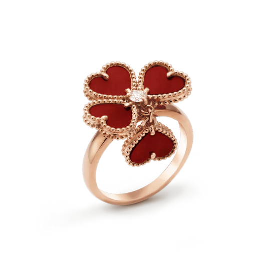 [moco jewelrys]SWEET CLOVER CARNELIAN RING