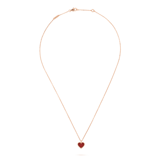 [moco jewelrys]SWEET CLOVER CARNELIAN HEART NECKLACE