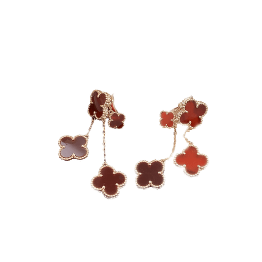 [moco jewelrys]CLOVER EARRINGS CARNELIAN 4 MOTIFS PINK GOLD