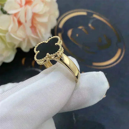[moco jewelrys]CLOVER ONYX RING