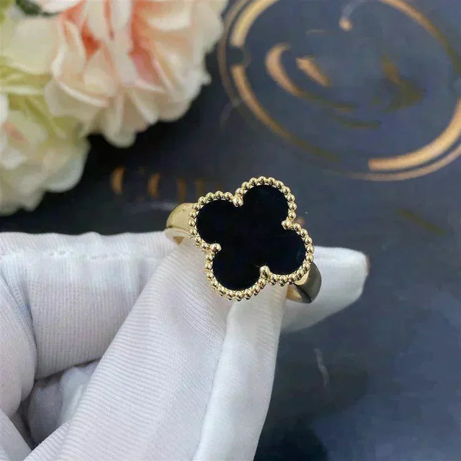 [moco jewelrys]CLOVER ONYX RING