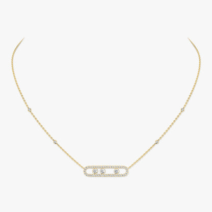 [moco jewelrys ] Move Pave_ Rose Gold Diamond Necklace