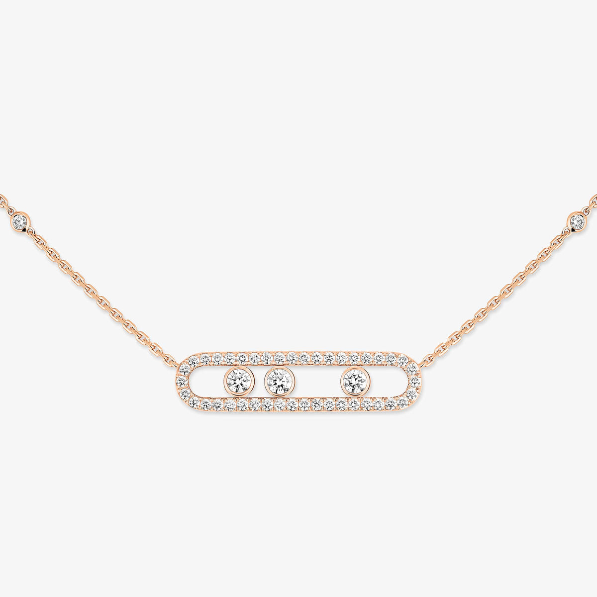 [moco jewelrys ] Move Pave_ Rose Gold Diamond Necklace