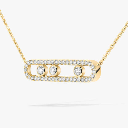 [moco jewelrys ] Move Pave_ Rose Gold Diamond Necklace