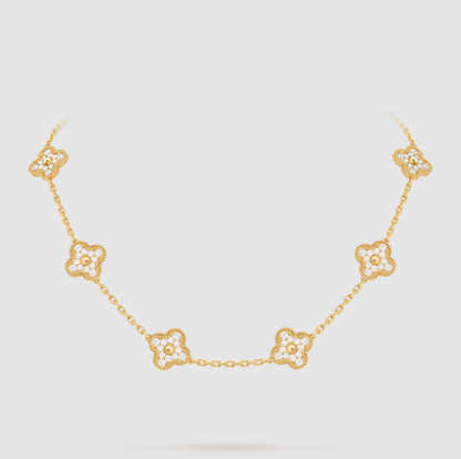 [Moco jewelrys]CLOVER 10 MOTIFS FULL DIAMOND NECKLACE