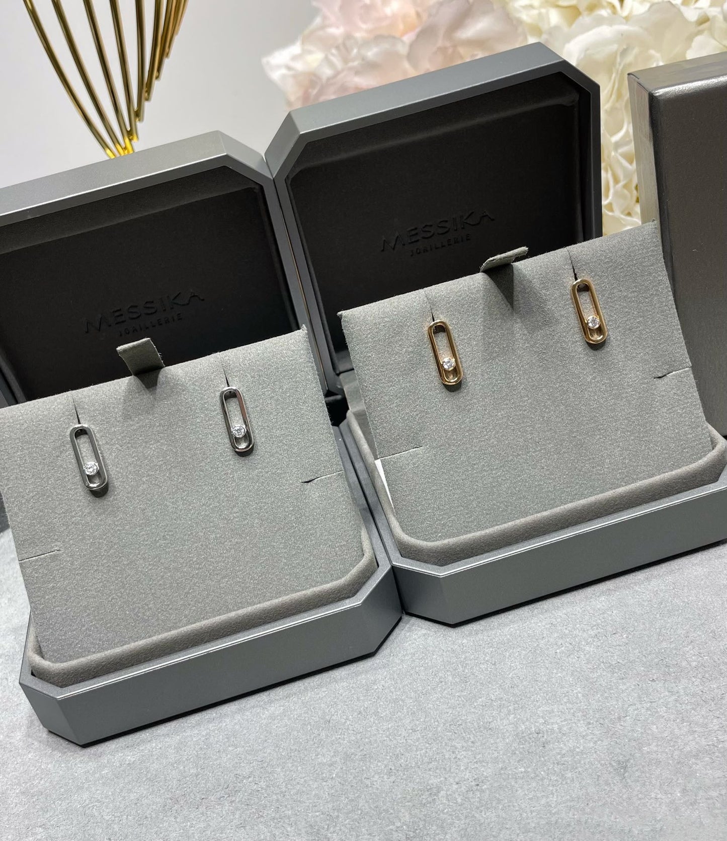 [moco jewelrys ]MOVE UNO SMALL 1 DIAMOND EARRINGS
