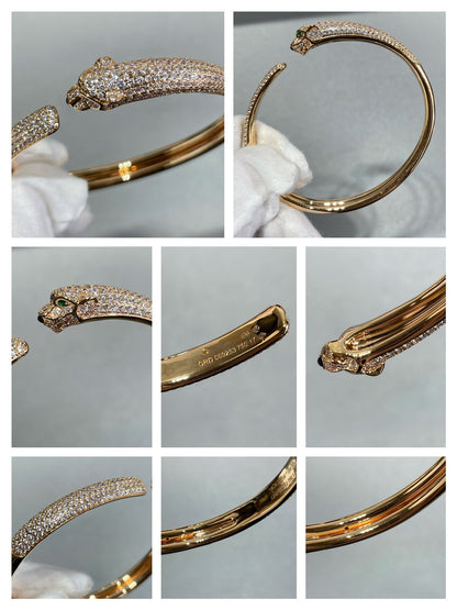 [moco jewelrys]PANTHERE FULL DIAMOND OPEN BRACELET
