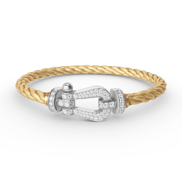 [moco jewelrys]FORCE LARGE HORSESHOE FULL DIAMOND BRACELET SILVER