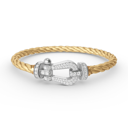 [moco jewelrys]FORCE LARGE HORSESHOE FULL DIAMOND BRACELET SILVER