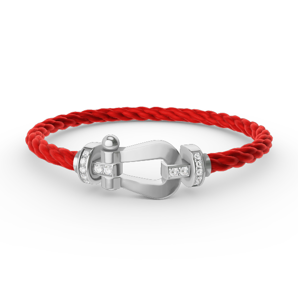 [moco jewelrys]FORCE LARGE HORSESHOE HALF DIAMOND BRACELET SILVER