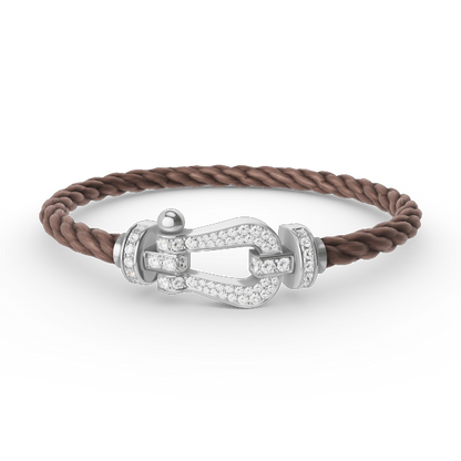 [moco jewelrys]FORCE LARGE HORSESHOE FULL DIAMOND BRACELET SILVER