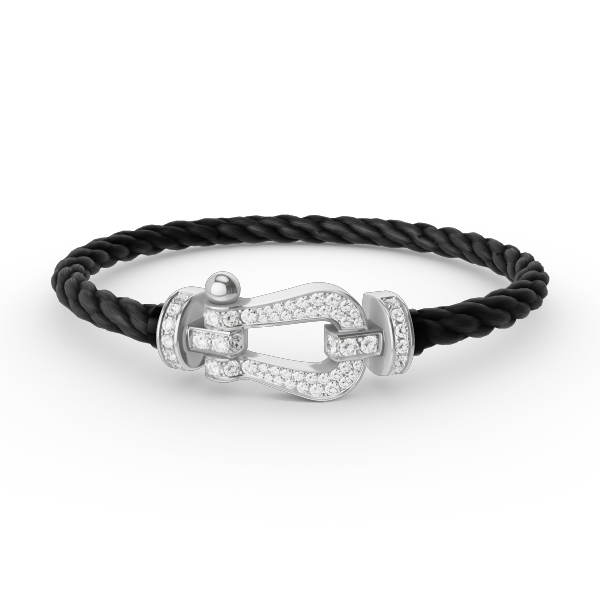 [moco jewelrys]FORCE LARGE HORSESHOE FULL DIAMOND BRACELET SILVER