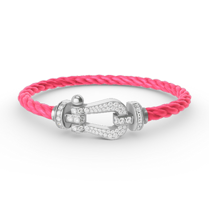 [moco jewelrys]FORCE LARGE HORSESHOE FULL DIAMOND BRACELET SILVER