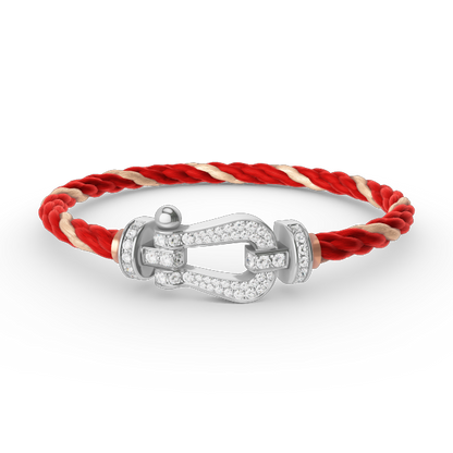 [moco jewelrys]FORCE LARGE HORSESHOE FULL DIAMOND BRACELET SILVER