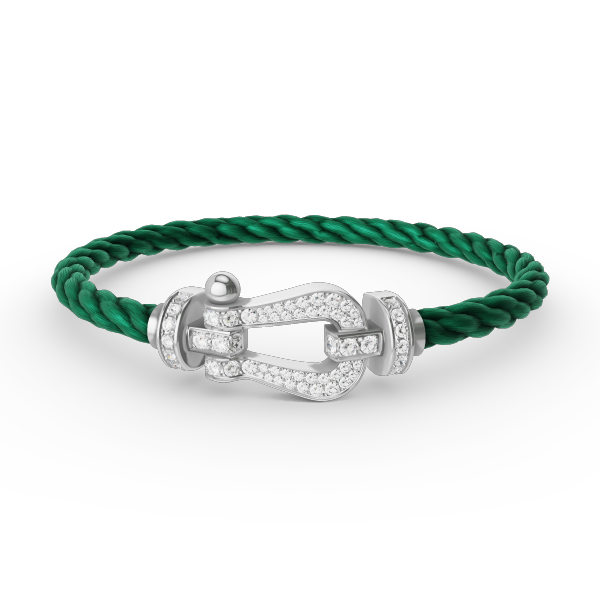 [moco jewelrys]FORCE LARGE HORSESHOE FULL DIAMOND BRACELET SILVER