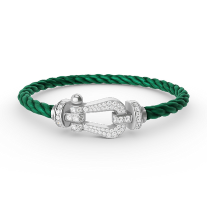 [moco jewelrys]FORCE LARGE HORSESHOE FULL DIAMOND BRACELET SILVER