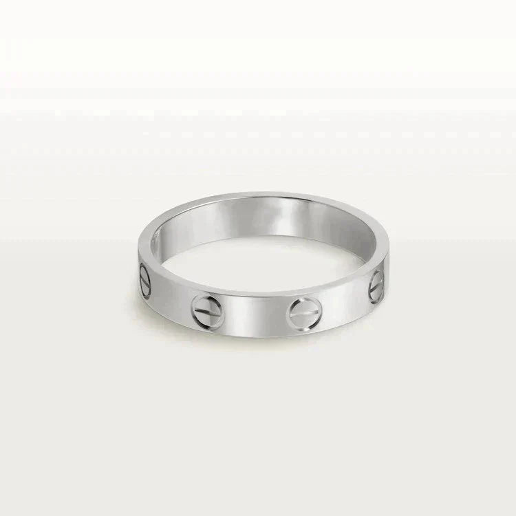 [moco jewelrys]LOVE RING 4MM 1 DIAMOND SILVER