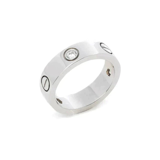 [moco jewelrys]LOVE RING 5.5MM 3 DIAMONDS SILVER